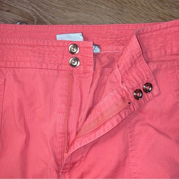 Chico's Women Size 1 (8) Cotton Crop Coral Orange Pant Lightweight |Beach Boho - Picture 7 of 15